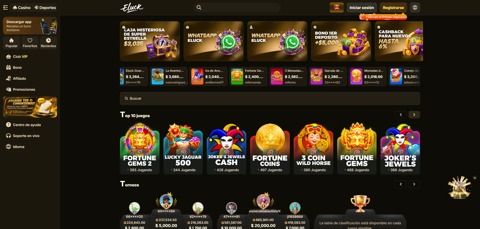 Eluck Casino plataforma de juego en línea completa y segura