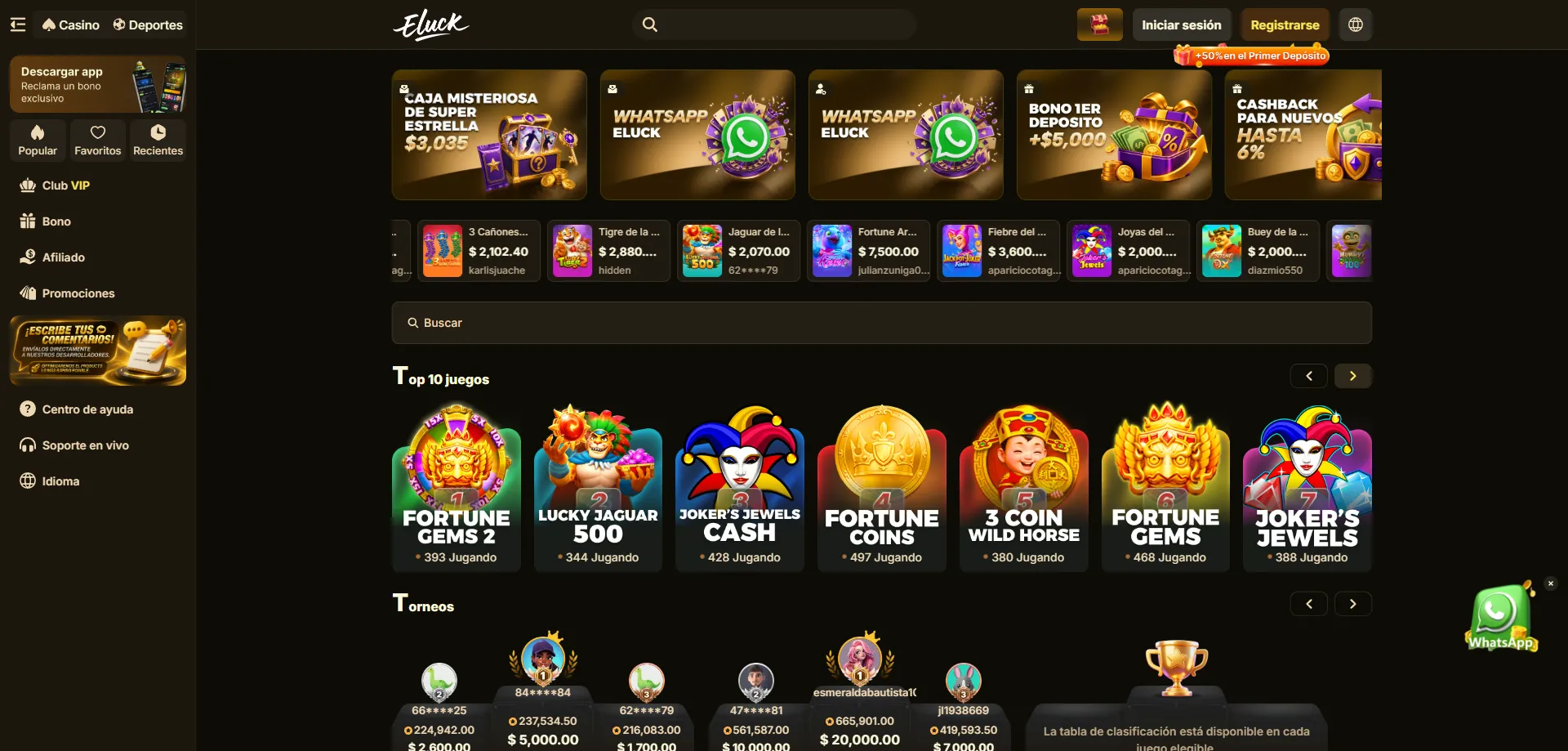 Catálogo de tragamonedas populares en Eluck Casino 2026